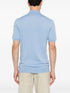 chevron-detail fine ribbed polo shirt